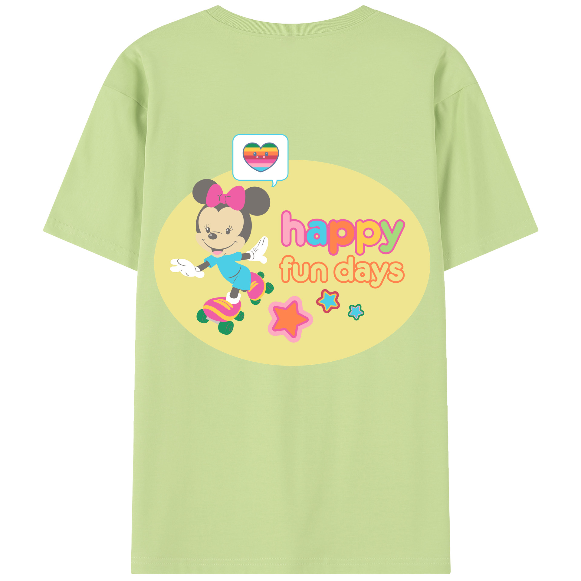 （画像用） ミッキーマウス Mickey Mouse 綿100％半袖Tシャツ（背面プリント）